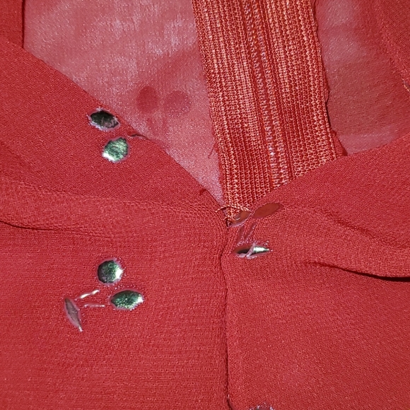 Triple F Red with Gold Cherries Shorts Romper - Picture 11 of 11